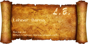 Lehner Barna névjegykártya