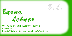 barna lehner business card